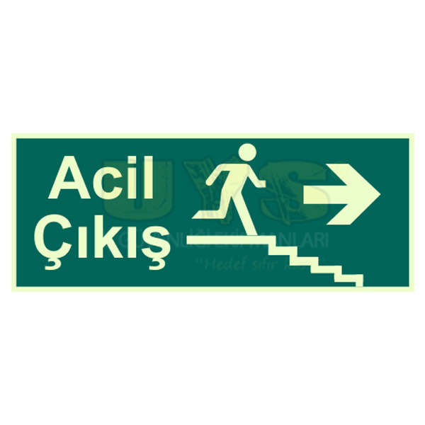 QIHAN EXIT ÇIKIŞ IŞIKLI  MERDİVEN AŞAĞI TABELA